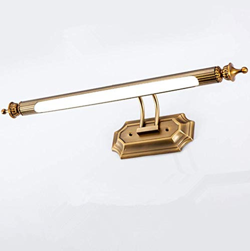 SSNCcNC Amerikanische Spiegellampe LED Neutrales Licht 4500K 8W Antik Messing Schminktisch Spiegelleuchte Bad Vintage Spiegel Vorne Licht Make-up Spiegellicht Einstellbare 47CM