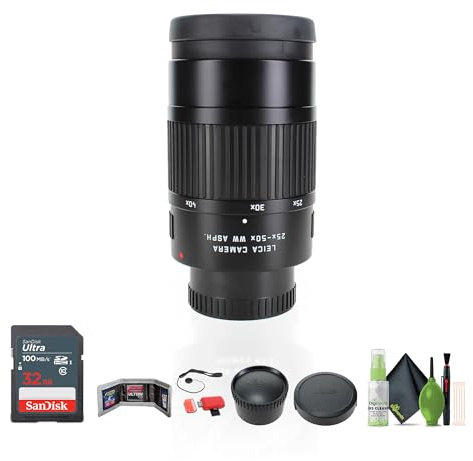 Leica Televid 25-50X Variable ASPH Zoom Eyepiece + Cleaning kit + 32GB Memory Card + Travel Bag + Lens Cap Keeper