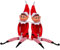 2 Pezzi Elfie Pupazzo a forma di elfo birichino, Con corpo morbido e viso in vinile, 15 Pollici, Elves Behavin Badly 39 cm rosso gamba lunga con cappello, Peluche