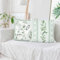 Bonhause 2er Set Kissenbezüge Blätter Grüne 45 x 45 cm Eukalyptus Dahlie Dekorative Kissenhülle Zierkissenbezüge für Sofa Schlafzimmer Wohnzimmer Zuhause Garten Dekoration