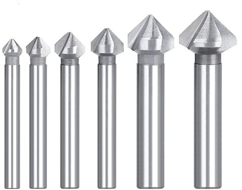 6 stücke Rundschaft 3 Flöte 90 Grad HSS Fase Anfasfräser Schaftfräser Werkzeug Senker Bohrer Set 6,3-20,5 MM