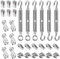 30 Stk M4 Spannschloss Drahtspanner Set, 3mm Drahtseil Spanner Seilspanner Edelstahl, U-förmige&Duplex Drahtseilklemme, Drahtseil Kauschen und Pressklemme Aluminium für Gespannte Seil zu Verschärfen