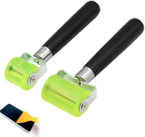 Comioke 2 Pièces Rouleau de Pression à Main,30mm & 50mm, Presseur en Silicone Rouleau, Papier Peint Couture Outil à Main avec 2 Raclettes de Film, pour Bordure de Chant, Soudures de Bâches PVC