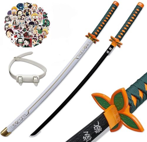 29 Zoll Demon schwerter Kinder,Holz Katana Anime Sword,Samurai Tanjiro Cosplay Handmade Katana Handmade Abs Für Slayer Lovers Halloween Schwert Spielzeug Swords (Kochou Shinobu)