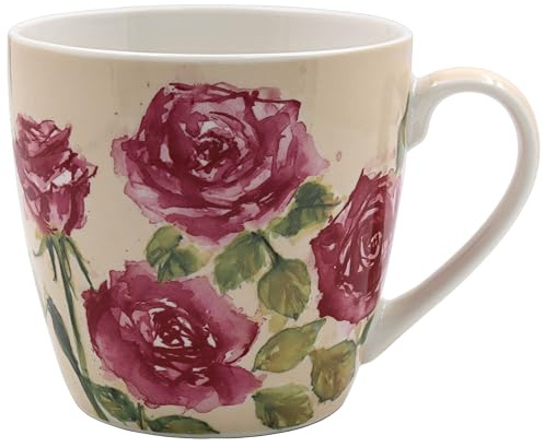 The Leonardo Collection Rose Large Breakfast Mug Jennifer Rose Gallery for Hot & Cold Drinks | Durable Coffee Cups for Home & Office | Comfortable & Easy-to-Hold Coffee Mugs for Beverages & Daily Use