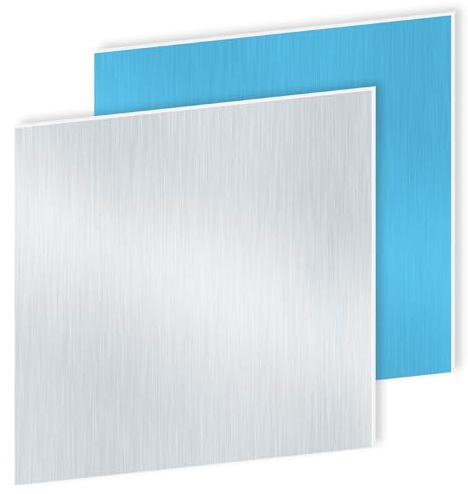 iMeistek Placa de aluminio cuadrada 6063 de 1 mm de grosor, 300 x 300 mm, con lámina protectora de doble cara para manualidades (2 unidades)