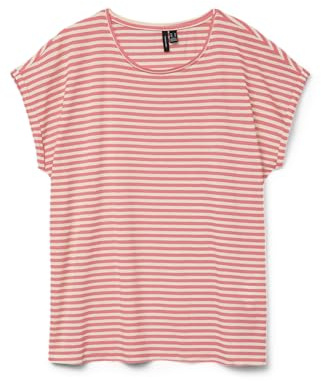 VERO Moda Damen Vmava Ss Top Stripe JRS Noos Vmava Ss Top Stripe JRS Noos (1er Pack)