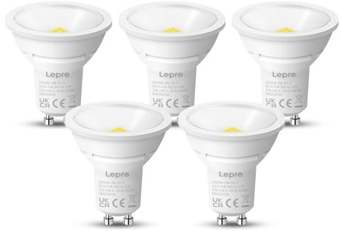 Lepro GU10 LED Kaltweiß Lampen, 8W 6500K 800 lm, Nicht dimmbar, 5 Stück