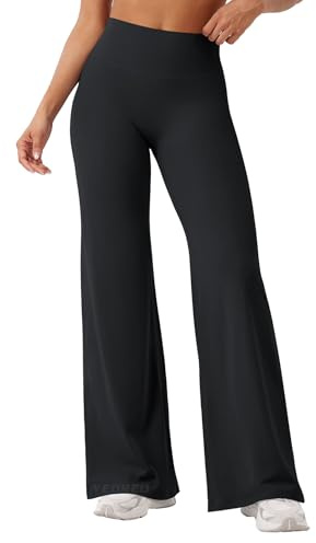 YEOREO Workout Leggings Womens No Front Seam Straight Leggings 31.5 High Waist Buttery Eddiy Gym Yoga Pants Black M