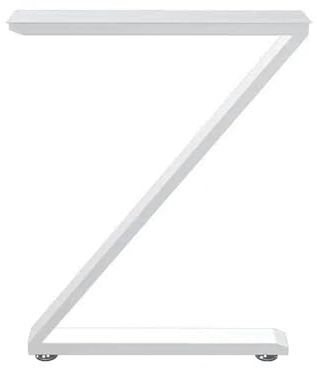 SynapSYA Tischbeine Metall Z-förmiger Eisenkunst-Couchtischfuß, einfaches Metallarbeitstischbeinzubehör, Basisbeine(Pair of Two White)