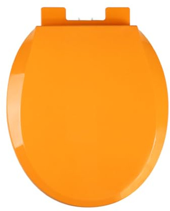 Giural Toilettendeckel Mit Absenkautomatik O Form, 36 * 41Cm Farbe WC Sitz, Klodeckel Quick-Release-Funktion, PP Antibakterielle, Einfache Montage,Orange