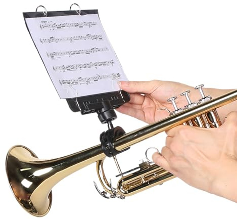 Notenhalter für Posaune | Ergonomische und einfache Drehung,Trompetenlyra für Marschkapelle | für Bühne Probe Parade Stadion Übung Musiker Anfänger und Professionelle