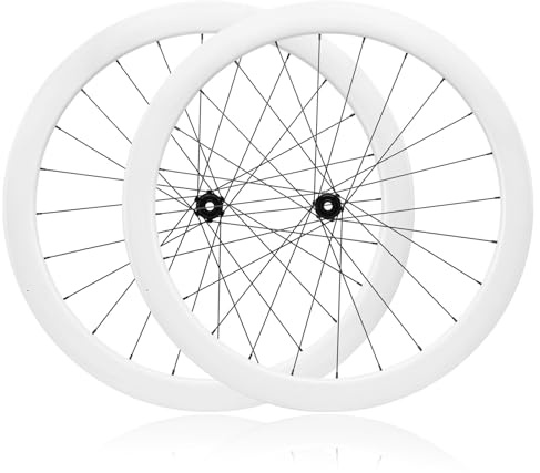 SXSHEYS 700C Carbon-Rennrad-Laufradsatz, 50-mm-Centerlock-Steckachse, 100 x 142 mm Laufräder, 24 Loch vorne und hinten, für 8/9/10/11-fach Kassette