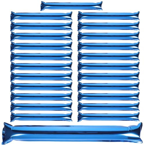 ELAYARD Inflatable Blue Cheering Sticks 24pcs (12 Packs) Aluminum Foil Noise Makers for Concerts Sports Events Championship Supporters
