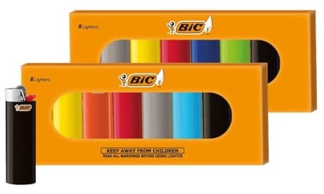 BIC - Set mit 16 verschiedenen Maxi-Feuerzeugen mit Feuerstein.