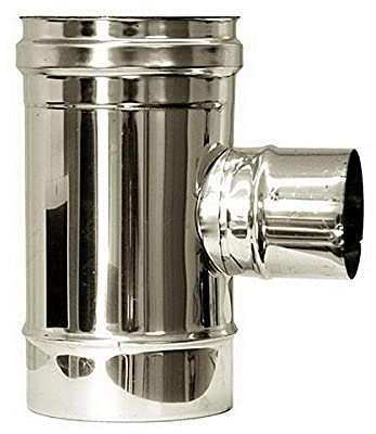 Raccordo T 90 ridotto DN 80 canna fumaria DN 200 tubo acciaio inox 316