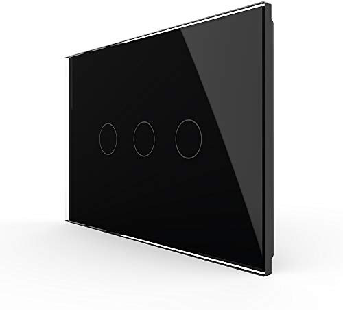 LIVOLO Interruttore della Luce con Indicatore LED Touch Switch con Pannello in Cristallo Toccare Interruttore a parete per Illuminazione Domestica,3 Gang 1 Way,C903-12