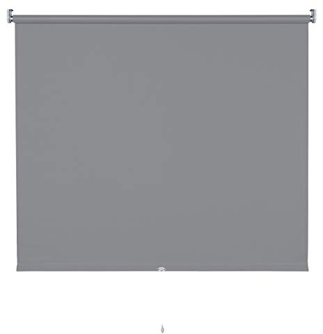 Verdunkelungsrollo Springrollo Mittelzugrollo 13 Farben klemmfix Rollo ohne Bohren Breite 62-202 cm Höhe 180 cm Fenster Vorhang blickdicht verdunkelnd klemmbar Klemmträger (182 x 180 cm / Dunkelgrau)