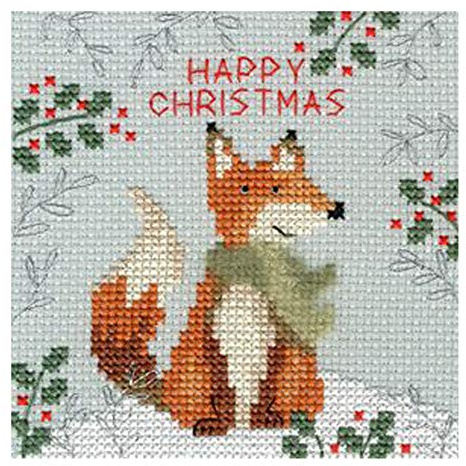 Bothy Threads Cross Stitch Kit - Christmas Card - Xmas Fox