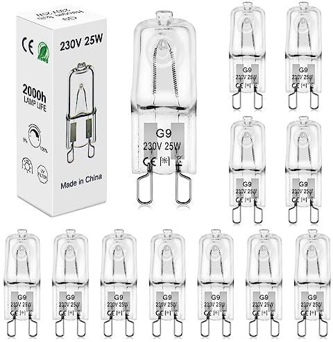 BROTOU G9 25W Halogen Bulbs, 230V 500LM 2800K Warm White Capsule Bulbs, Dimmable (12 Pack, 25, Watts)