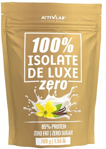 Activlab Protein Pulver - Reines Whey Proteinisolat WPI mit 85% Eiweiß und BCAA - 700 g - Fettfrei Zuckerfrei 25 g Protein für Muskelaufbau - Isolate De Luxe ZERO Vanille