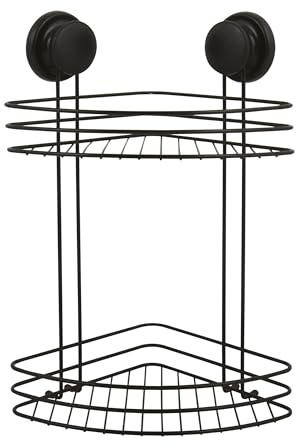 MSV Duschregal Eck Duschkorb Badezimmer ohne Bohren mit Saugnäpfen Stahl Verchromt 31,5x31,5x40cm