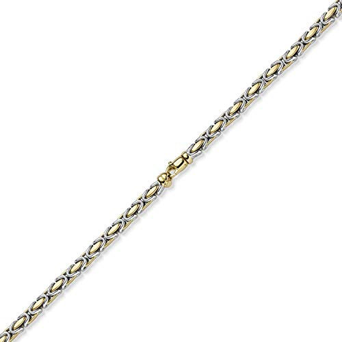 4,5mm Königskette Halskette Kette aus 585 Gold gelb/weiß bicolor 60cm Unisex