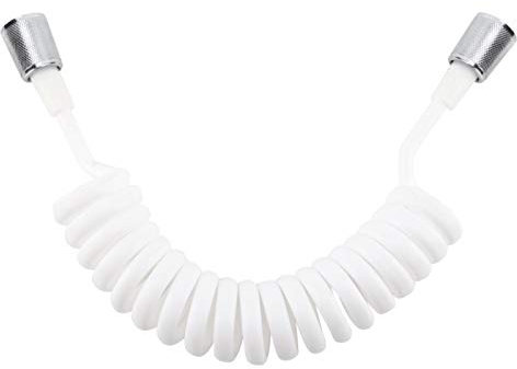 Brauseschlauch,2M flexibler teleskopischer Duschschlauch für Bidet,Badezimmer Federschlauch für Waschbecken,Hand-Duschkopf,Toiletten Bidet Sprüher(weiß)