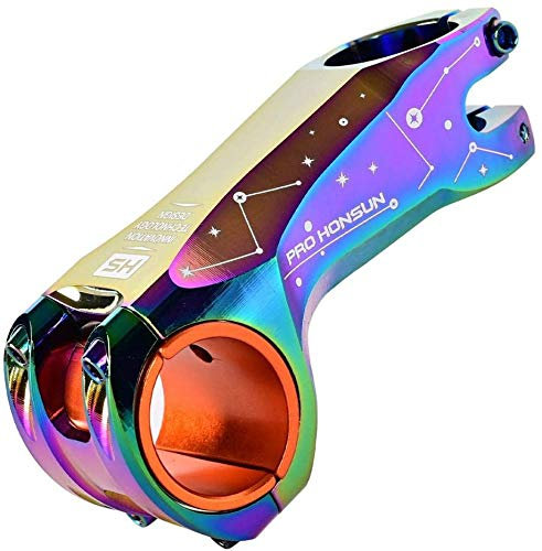 31.8/35mm -17 Grad 90mm Bike Lenker Vorbau Bunt 3D geschmiedete Legierung CNC Vorbau Fahrrad MTB Vorbau für Mountainbike, Rennrad, BMX, Track Bike (bunt)