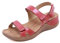 SWZEC Sandales Femme Été Confortable Talon Compensées Nu-Pieds Mode Chaussure Orthopédique Bout Ouverte Casual Cuir PU Grande Taille Claquettes Plats Scratch Plage Vacances Rouge 40