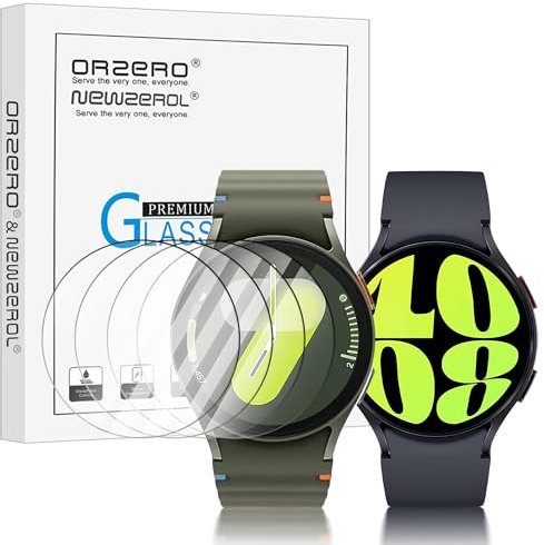 NEWZEROL 4 Stück Display Glasschutz Kompatibel für Samsung Galaxy Watch 7/6 / 5/4 44mm Schutzfolie (41mm Durchmesser) 2.5D Arc Edges 9H Glas Displayschutz Anti-Kratzer Blasenfrei