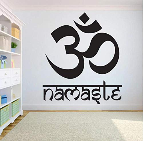 Om Symbol Yoga Wandaufkleber Spirituelles Symbol und Aum Sacred Sound Yoga GYM Wandtattoo abnehmbares Vinyl Wohnkultur DIY Abziehbilder 42x37cm