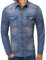 Jeanshemden Herren Winter Slim Fit Mit Taschen Jugend Herren Freizeithemden Urban Trend Mode Knopfleiste Herren Langarm Täglich Licht Casual All-Match Herren Shirt B-Blue M