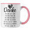 Trendation - Dankeschön Tasse Geschenk Danke Sagen Danke für Die Gute Laune Offenes Ohr Spruch Muttertag Vatertag Mama (Rosa)