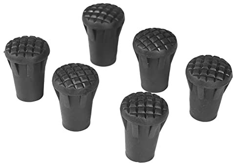 6 Pieces Trekking Pole Tips, Outdoor Walking Stick Caps, Replacement Tip End for Outdoor Trekking Hiking Poles, Walking Stick Cap Cover Protector, Accessories for Outdoor Hiking Poles