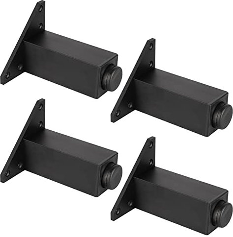 Lot De 4 Pied Table Haute Reglable Pied De Meuble Noir Pied pour Meuble Commode Pied Table Console, Aluminum Alloy/Finition en Anodisé/6-40 cm Pieds De Table Basse Vis Inclus (10cm,Noir)