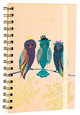 Notizbuch Papier Notizblock Spiralblock mit Liniert klassisch Notizbücher Dot Grid Journal Hardcover Tagebuch Gebundener Spiralbindung A5 120 Seiten