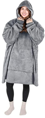 Catalonia Classy Oversized Sherpa Hoodie Decke, großes Kapuzen-Sweatshirt für Frauen, weiche gemütliche warme tragbare Decken mit Kapuze & Fronttasche für Erwachsene Teenager Mädchen Männer