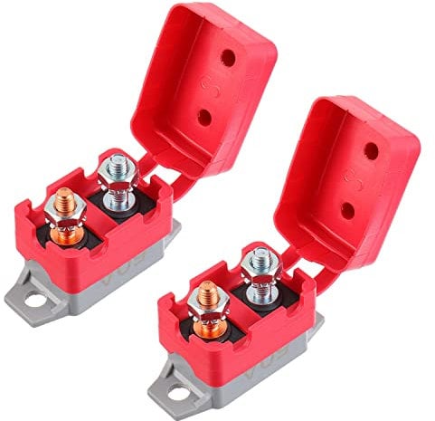 EPLZON 50A 12V-24V Automatico Reset Interruttore con Coperchio Stud Bolt per Caricabatterie Camion Motori Auto e Altro (2pezzi)