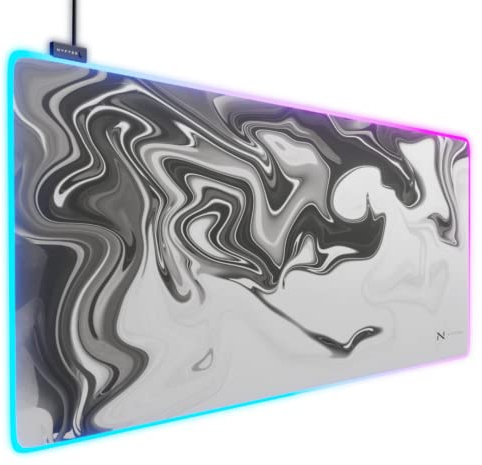 Nyfter - RGB XXL Gaming Mauspad RGB Nyfpad 900x500mm Mousepad Liquid Design und RGB Premium Mousepad für Gamer