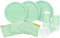 HEKU Set usa e getta, 120 pezzi, in menta, adatto per 30 ospiti, con piatto di carta, bicchieri da festa (0,25 l) e tovaglioli (33 x 33 cm), ideale per feste, barbecue, compleanni e matrimoni