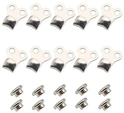 ZAHD 10 Stück Schnürsenkel Haken Messing Schnürsenkel Schnallen Schuhe Nieten Haken Metall Entwickelt für die Befestigung von Outdoor-Schnüren an Wanderschuhen und Ledertaschengurten.