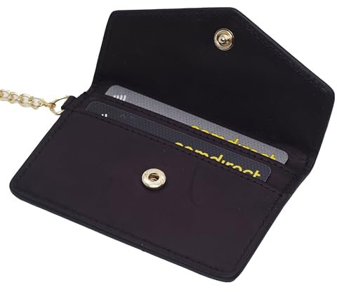 BAWAKO Porta Carte di Credito in Pelle, Portafoglio, Slim Portacarte, Carta d'identità, Anti RFID e NFC, uomo e donna(Nero)