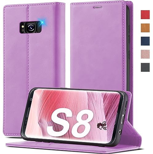 Handyhülle für Samsung Galaxy S8 Hülle Leder [Standfunktion] [Premium PU Leder] Klappbar Handyhülle für Samsung S8 Hülle 360 Stoßfeste Flip Standfunktion Schutzhülle Case für Samsung Galaxy S8 Hülle