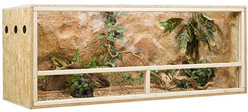 GECKOX OSB Terrarium, Holzterrarium 150x60x60 cm mit Seitenbelüftung, Zierleistenset:ohne Zierleistenset, Sicherheitspaket:ohne Sicherheitspaket