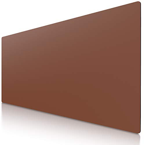 CSL XXL Speed Gaming Mauspad Titanwolf 900 x 400mm, Premium PU-Leder XXL Mousepad, Tischunterlage Large Size, verbessert Präzision & Geschwindigkeit - Stabiler Halt auf glatten Oberflächen, Braun