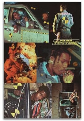 VerimP A$ap Rocky Filmposter Test-Collage, Vintage-Kunst-Poster, Wandkunst, Dekor, Leinwandposter und Drucke, Wandposter für Zimmer, ästhetisch, 30 x 45 cm, ungerahmter Stil