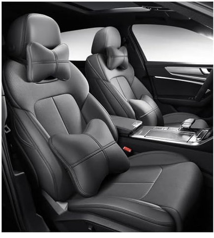 Janeepoch Sitzbezüge Benutzerdefinierte Autositzbezug Leder Auto Für Alfa Für Romeo Für Giulia Für Stilfserjoch Autozubehör Sitzkissen Styling Grau Autositzschoner (Color : Gray LUX)