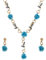 Dishowme Ensemble de 3 colliers et boucles d'oreilles en forme de rose avec pendentif en forme de fleur en cristal vintage pour femmes et filles, Métal