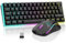 RedThunder Kabellose mechanische Gaming-Tastatur, 60 %, dynamische RGB-Hintergrundbeleuchtung, leichte Handy-Maus mit 3200 dpi, ultra-kompakte Tastatur mit 62 Anti-Ghosting-Tasten, QWERTY ES-Layout,
